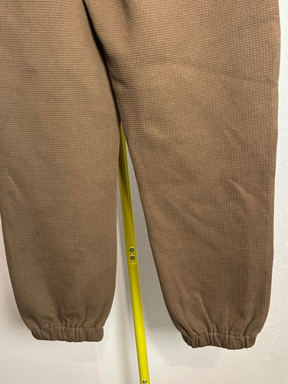 Brown Cropped Ankle Pants with Blue Denim Trim - Picture 6 of 7